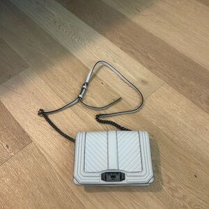 White Leather Chain Shoulder Bag